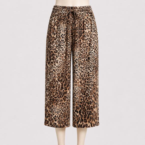 Banana Republic Pants - Banana Republic Leopard Print Wide Leg Pants Women's Medium M Pull On